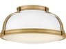 Hinkley Barton 3-Light Matte White Lacquered Brass Round Flush Mount