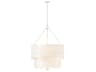 Hinkley Baya 9-Light Textured Plaster White Drum Tiered Chandelier
