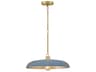 Hinkley Sadie 1-Light Lacquered Brass Vintage Denim Blue Round Pendant