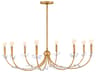 Hinkley Aliso 8-Light Distressed Brass Candelabra Chandelier