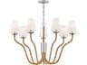 Hinkley Harwich 7-Light Polished Nickel Natural Brown Bell Chandelier