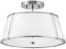 Hinkley Clarke 2-Light Polished Nickel Drum Semi Flush Mount