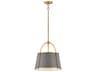 Hinkley Clarke 1-Light Matte Grey Lacquered Dark Brass Drum Pendant