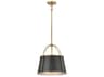Hinkley Clarke 1-Light Warm Brass Black Drum Pendant