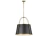 Hinkley Clarke 4-Light Warm Brass Black Drum Pendant