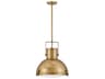 Hinkley Nautique 1-Light Heritage Brass Glass Pendant