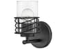 Hinkley Della 1-Light Black Glass Wall Sconce