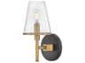 Hinkley Marten 1-Light Heritage Brass Black Glass Wall Sconce