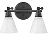 Hinkley Arti 2-Light Black Glass Vanity Light
