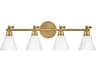 Hinkley Arti 4-Light Heritage Brass Glass Vanity Light