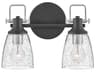 Hinkley Easton 2-Light Black Chrome Glass Vanity Light