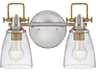 Hinkley Easton 2-Light Polished Nickel Heritage Brass Glass Vanity Light
