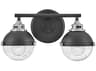Hinkley Fletcher 2-Light Black Chrome Glass Vanity Light