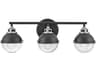 Hinkley Fletcher 3-Light Black Chrome Glass Vanity Light