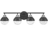 Hinkley Fletcher 4-Light Black Chrome Glass Vanity Light