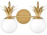 Hinkley Palma 2-Light Heritage Brass Glass Vanity Light