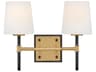 Hinkley Saunders 2-Light Black Lacquered Brass Vanity Light