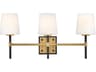Hinkley Saunders 3-Light Black Lacquered Brass Vanity Light