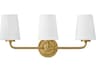 Hinkley Mckenna McKenna 3-Light Lacquered Brass Vanity Light