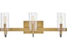 Hinkley Ryden 3-Light Heritage Brass Glass LED Vanity Light