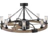 Hinkley Sawyer Matte Black with Driftwood 36" 8-Light Outdoor Ceiling Fan with Driftwood