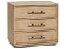 Interlude Home Clement 3-Drawers Natural Mahogany Wood Nightstand
