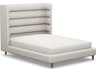 Interlude Home Ornette Beige Hardwood Upholstered Queen Platform Bed