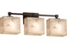 Justice Design Group Alabaster Rocks 3-Light Bronze Vanity Light