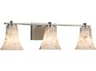 Justice Design Group Alabaster Rocks 3-Light Nickel Vanity Light