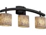 Justice Design Group Alabaster Rocks 3-Light Black Vanity Light