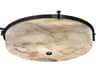Justice Design Group Alabaster Rocks 3-Light Bronze Round Flush Mount