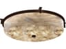 Justice Design Group Alabaster Rocks Bronze LED Round Flush Mount