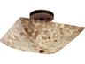 Justice Design Group Alabaster Rocks 2-Light Bronze Bowl Semi Flush Mount