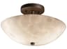 Justice Design Group Clouds 2-Light Bronze Bowl Semi Flush Mount