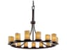 Justice Design Group Candlearia 15-Light Bronze Cylinder Chandelier