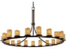 Justice Design Group Candlearia 21-Light Bronze Cylinder Chandelier