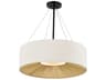 Justice Design Group Textile Warren 6-Light Matte Black Off White Drum Pendant
