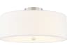 Justice Design Group Textile Classic 4-Light Nickel White Drum Semi Flush Mount