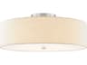 Justice Design Group Textile Classic 5-Light Nickel Off White Drum Semi Flush Mount