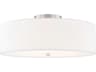 Justice Design Group Textile Classic 5-Light Nickel White Drum Semi Flush Mount