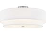 Justice Design Group Textile Classic 5-Light Nickel White Drum Semi Flush Mount
