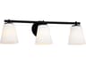Justice Design Group Fusion 3-Light Matte Black Glass Vanity Light