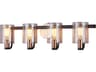 Justice Design Group Fusion 4-Light Matte Black Brass Glass Vanity Light