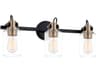 Justice Design Group Fusion 3-Light Matte Black Brass Glass Vanity Light