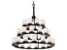 Justice Design Group Fusion 36-Light Black Glass Cylinder Tiered Chandelier