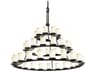 Justice Design Group Fusion 45-Light Black Glass Cylinder Tiered Chandelier