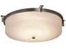 Justice Design Group Fusion Nickel Glass Round Flush Mount