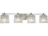 Justice Design Group Veneto Luce 4-Light Nickel Glass Vanity Light