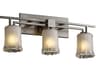 Justice Design Group Veneto Luce 3-Light Nickel Glass Vanity Light