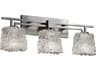 Justice Design Group Veneto Luce 3-Light Nickel Glass Vanity Light